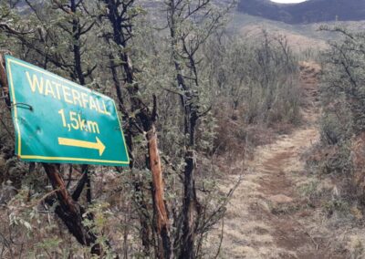 Escursione hiking cascata Holomo waterfall Ts’ehlanyane National Park Maliba Lesotho